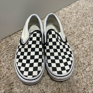 Checkered slip on vans